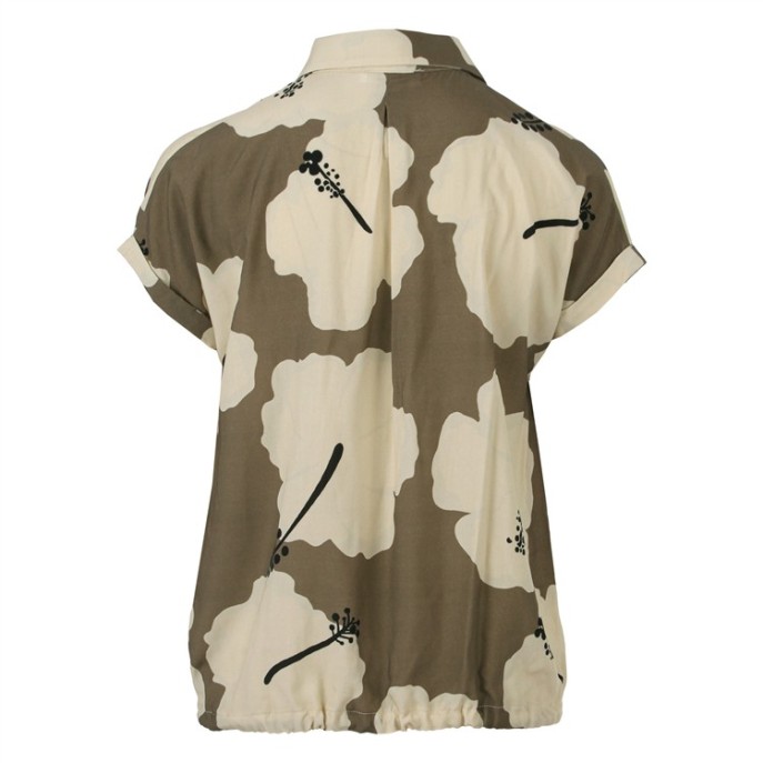 Enjoy Blouse KM print Taupe ecru